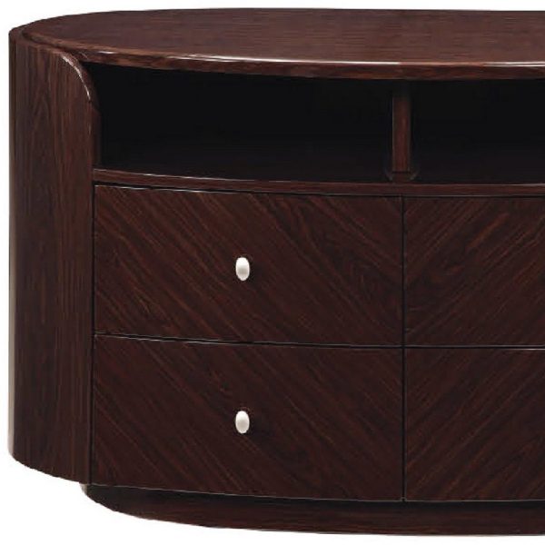 47" Dark Brown Cabinet Enclosed Storage TV Stand - Image 4