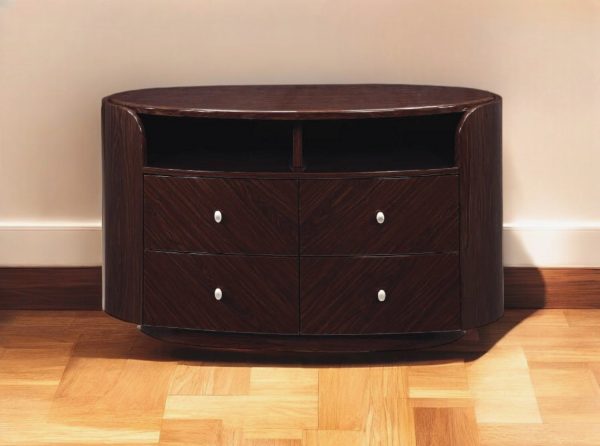 47" Dark Brown Cabinet Enclosed Storage TV Stand - Image 2