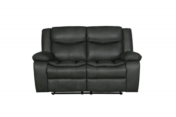 Three Piece Indoor Gray Microsuede Five Person Seating Set - Image 3