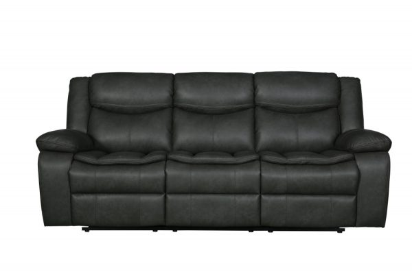 Three Piece Indoor Gray Microsuede Five Person Seating Set - Image 4
