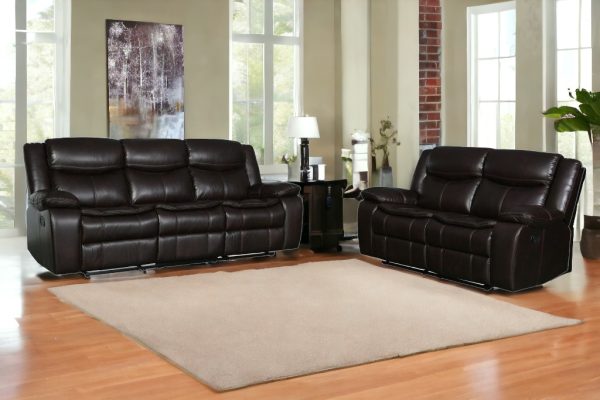 Two Piece Indoor Brown Microsuede Five Person Seating Set - Image 2