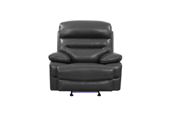 43" Grey Faux Leather Power Recliner Chair - Image 2