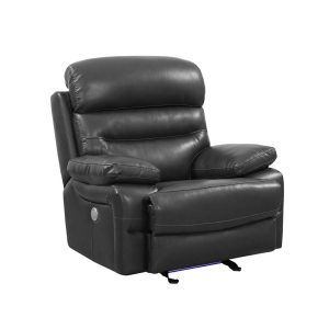 43" Grey Faux Leather Power Recliner Chair