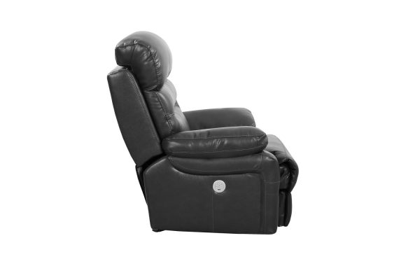 43" Grey Faux Leather Power Recliner Chair - Image 3