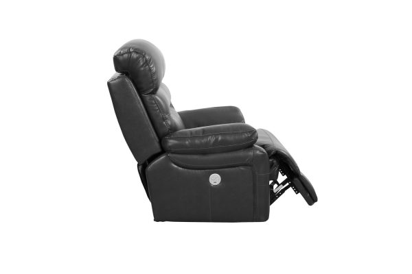 43" Grey Faux Leather Power Recliner Chair - Image 4