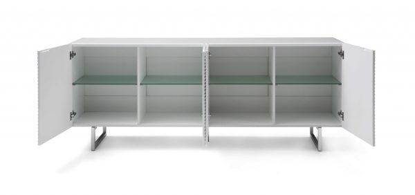 79" White Stainless Steel Solid Console Table - Image 4