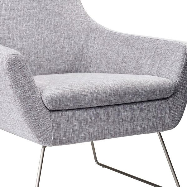 Pale Grey Upholstered Armchair - Image 3