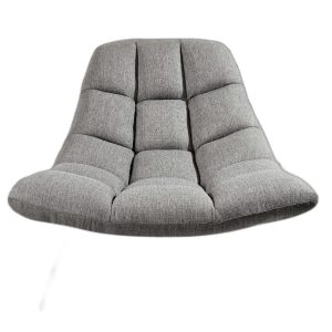 40" Gray And Silver Linen Tufted Butterfly Chair