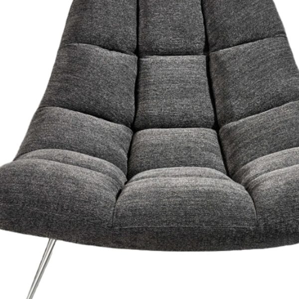 40" Gray And Silver Linen Tufted Lounge Chair - Image 4