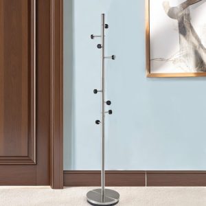 68" Brushed Steel Brushed Steel Coat Rack