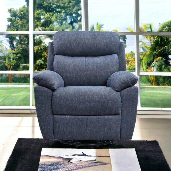 35" Blue Fabric Power Recliner with USB - Image 3