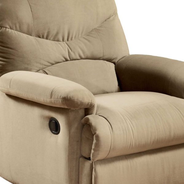 35" Beige Microfiber Recliner - Image 3