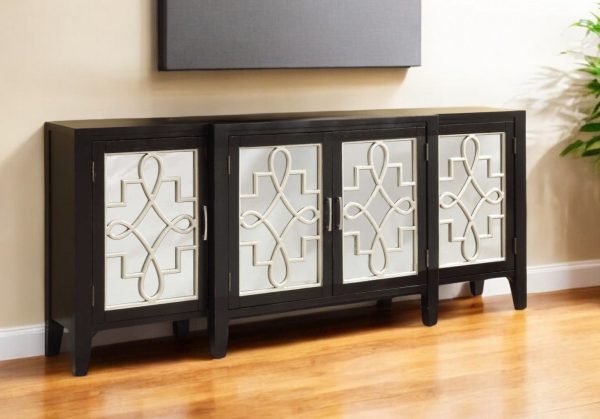 72" Black Solid Wood Console Table - Image 2