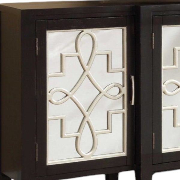 72" Black Solid Wood Console Table - Image 3