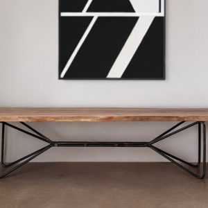 16" Brown and Black Dining Bench