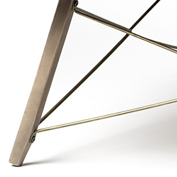 40" Brown And Black Solid Wood And Metal Square Coffee Table - Image 4