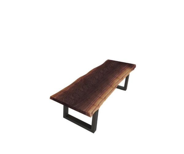 79" Brown and Black Distressed Solid Wood Dining Bench - Image 4