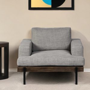 41" Gray And Black Fabric Club Chair