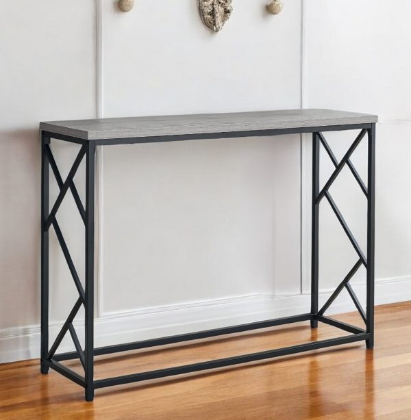 44" Gray and Black Frame Console Table - Image 2