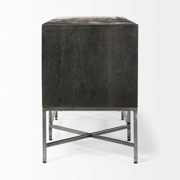 16" Dark Brown Solid Wood Console Table - Image 4