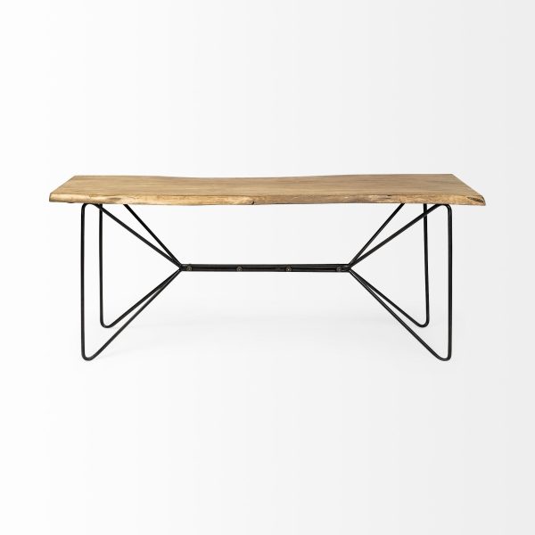 16" Brown and Black Solid Wood Abstract Console Table - Image 3