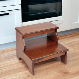 15" Brown Solid and Manufactured Wood Step Stool