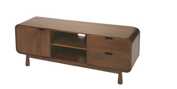 50" Brown Mid Century Modern Wood TV Stand - Image 3
