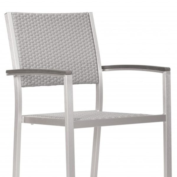 Set Of Two 21" White Aluminum Arm Chair - Image 2