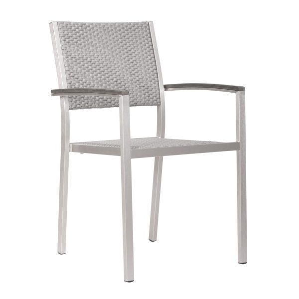 Set Of Two 21" White Aluminum Arm Chair - Image 4