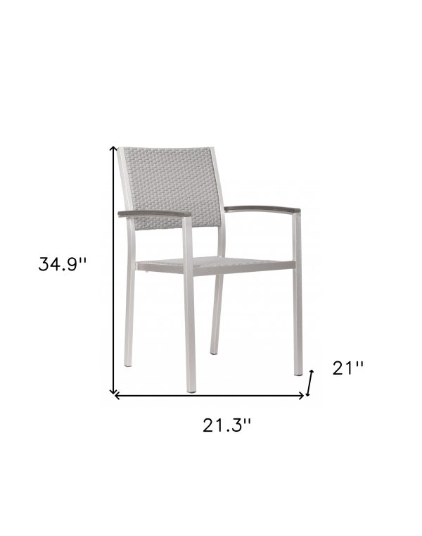 Set Of Two 21" White Aluminum Arm Chair - Image 3