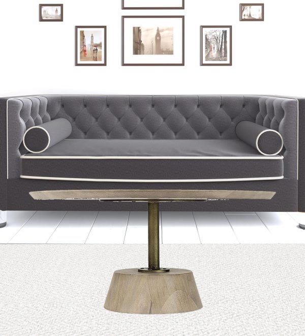 Light Brown Wooden Pedestal Coffee Table - Image 4