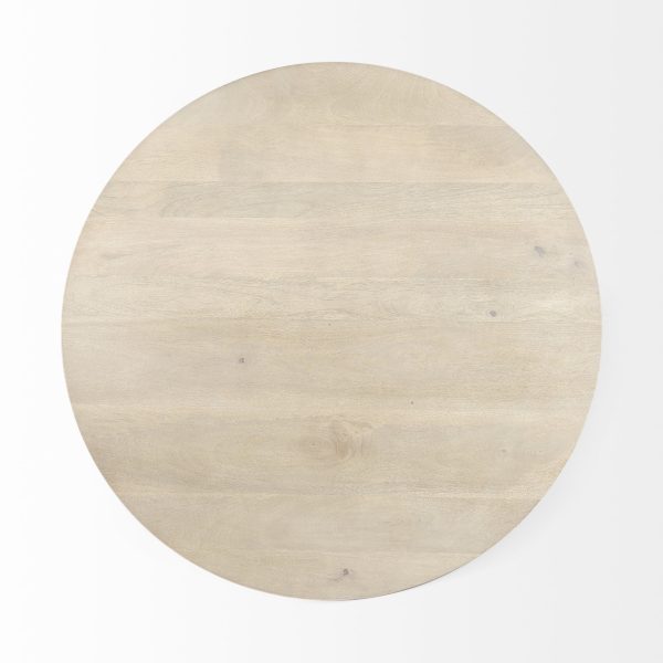 Light Brown Wooden Pedestal Coffee Table - Image 3