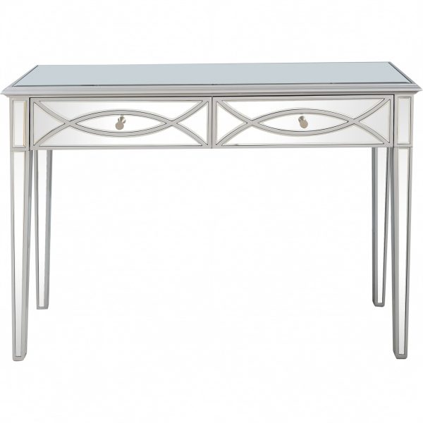 Silver Glass Mirror Console Table - Image 3
