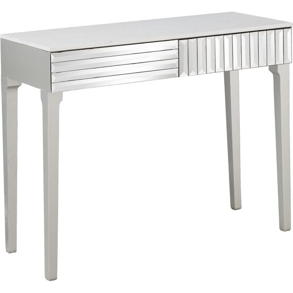 40" Silver Mirrored Glass Console Table - Image 4