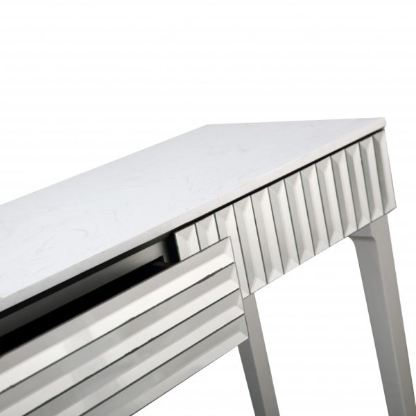 40" Silver Mirrored Glass Console Table - Image 3