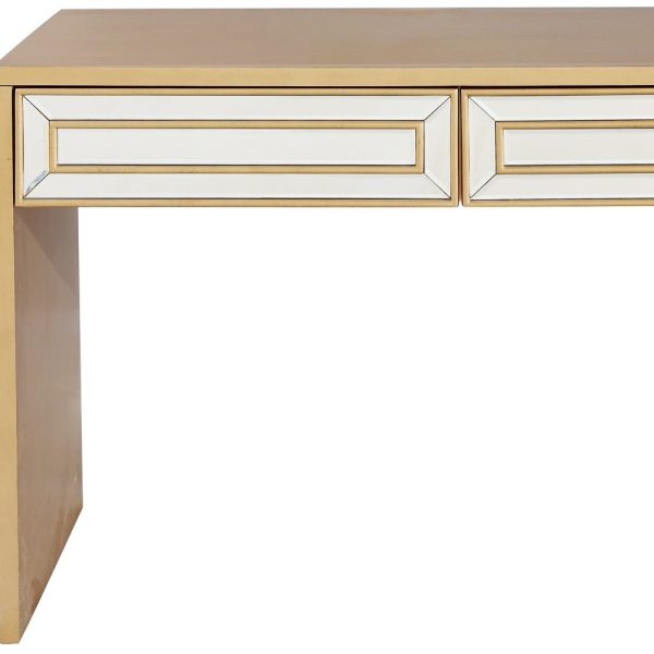 48" Gold Mirrored Glass Console Table - Image 4