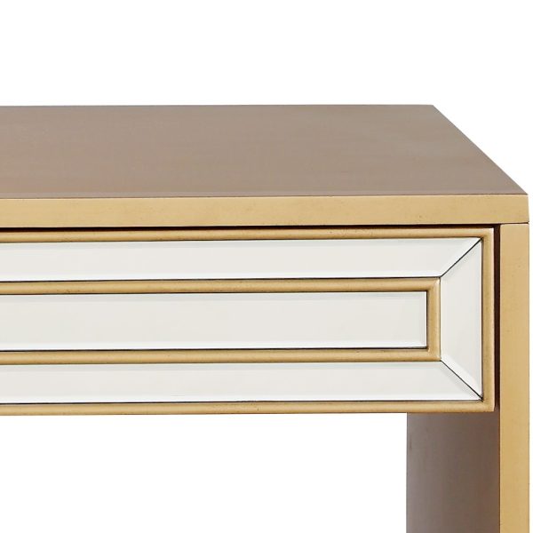 48" Gold Mirrored Glass Console Table - Image 3