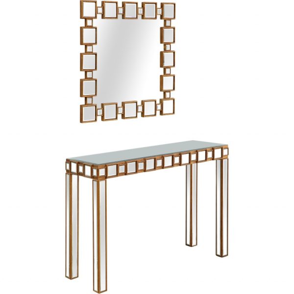 43" Gold Mirrored Glass Console Table - Image 3