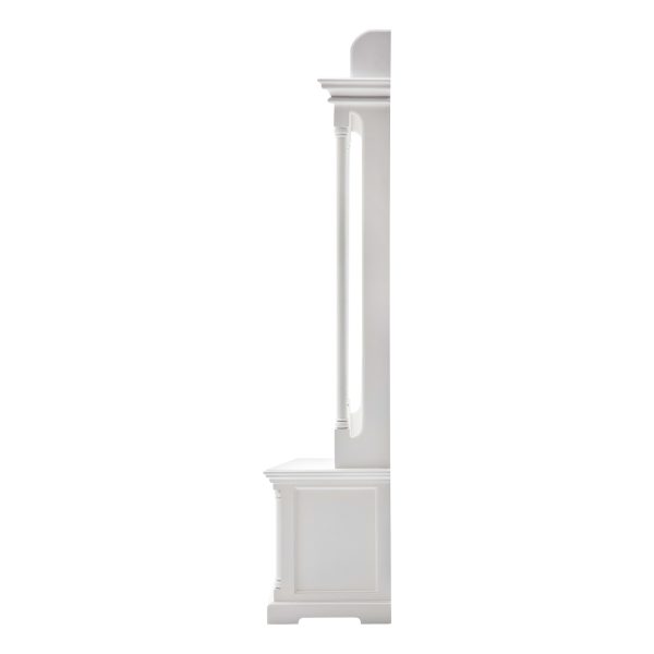 Classic White Hall Tree Coat Rack with Drawers - Image 3