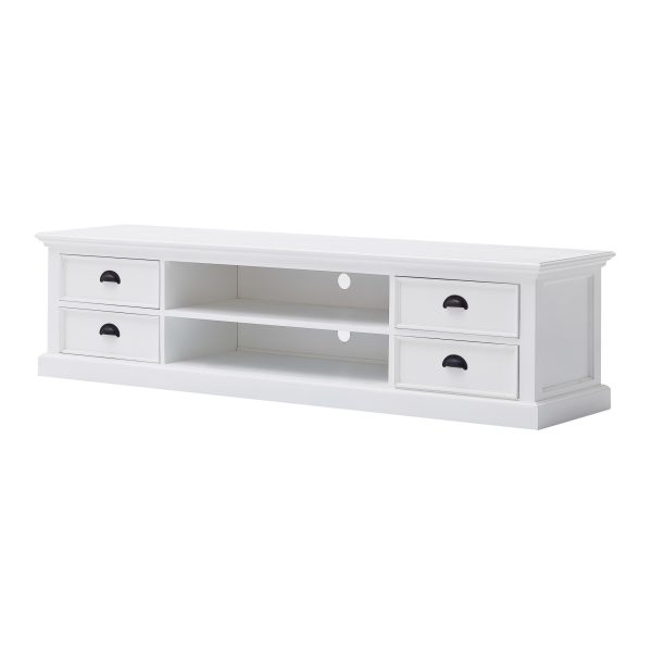 71" Classic White Entertainment Unit with Four Drawers - Image 3
