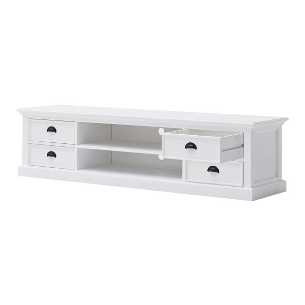 71" Classic White Entertainment Unit with Four Drawers - Image 4