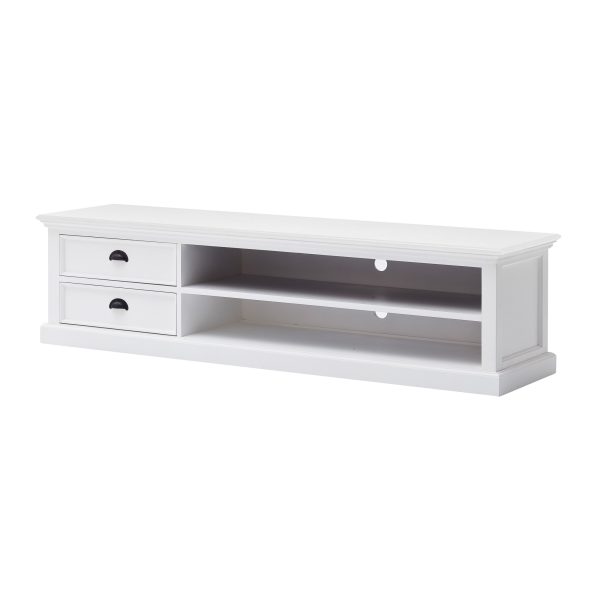 71" Classic White Entertainment Unit with Two Drawers - Image 2