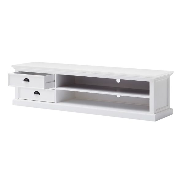 71" Classic White Entertainment Unit with Two Drawers - Image 3