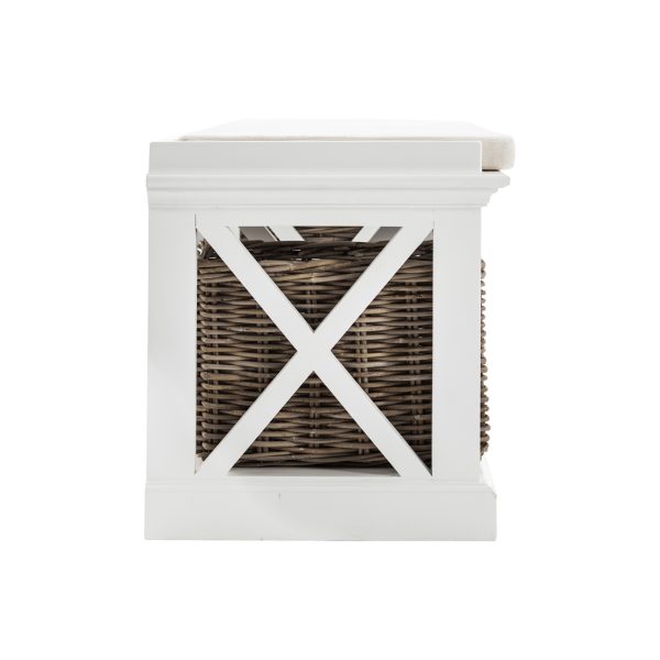 Classic White Bench and Basket Set - Image 4