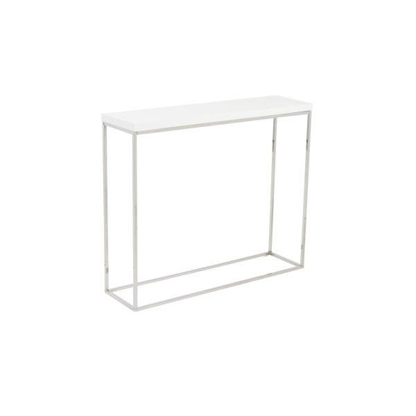 35" White and Silver Frame Console Table - Image 3