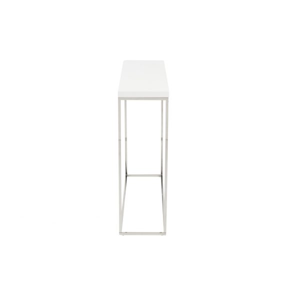 35" White and Silver Frame Console Table - Image 4