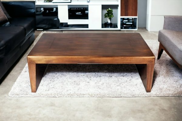 Modern Copper Tone Coffee Table - Image 4