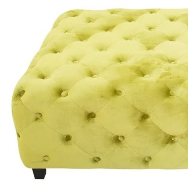 Velvety Green Modern Square Coffee Table - Image 4