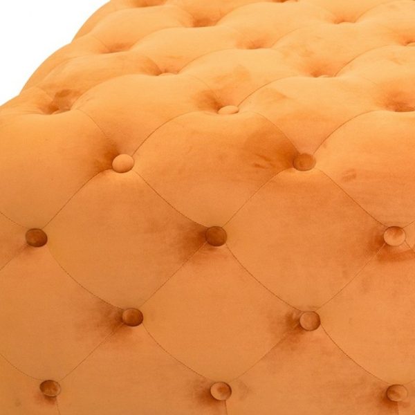 Velvety Orange Modern Square Coffee Table - Image 4