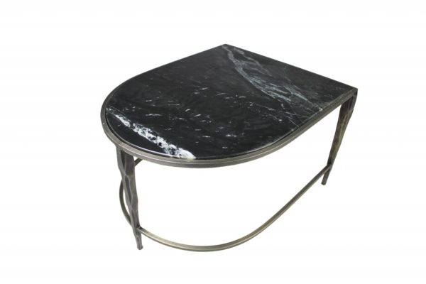 Set of 2 Black Marble Top and Glass Coffee Tables - Image 4